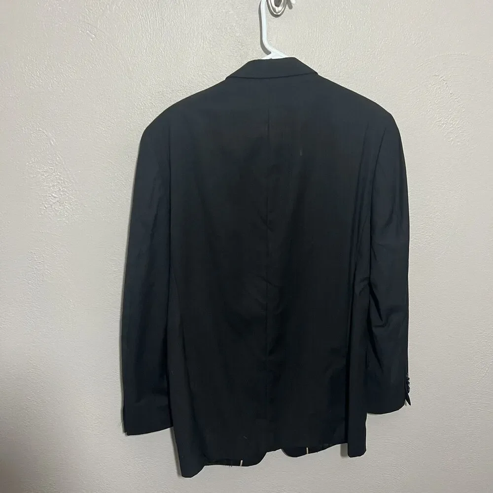 Michael Kors Mens Black 100% Wool Classic Fit Sport Coat Blazer Jacket Sz 39R